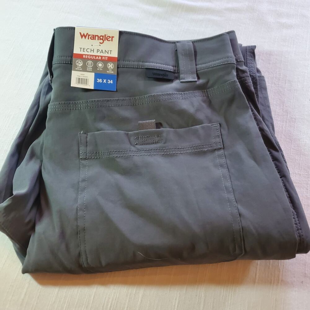 Wrangler Tech Pants 36X34 Gray NEW